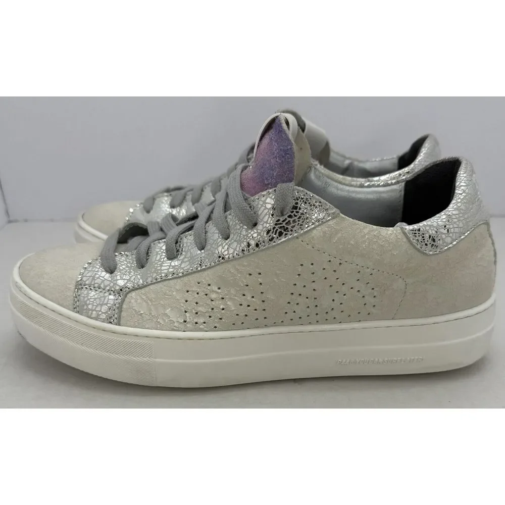 P448 Thea Women's US Size 9-9.5 EU 40 Sneakers Metallic White Multi Shimmer
